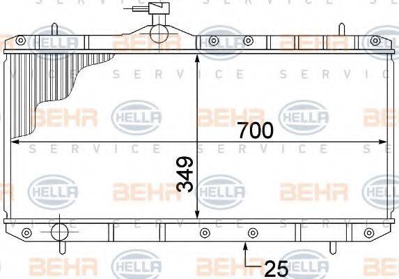 BEHR HELLA SERVICE 8MK376773021 Радіатор, охолодження двигуна