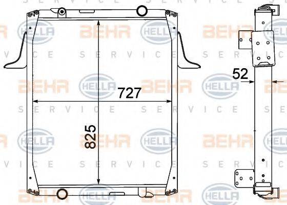 BEHR HELLA SERVICE 8MK376774681 Радіатор, охолодження двигуна