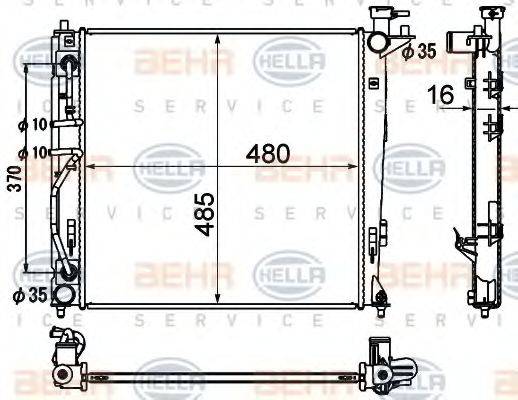 BEHR HELLA SERVICE 8MK376790451 Радіатор, охолодження двигуна