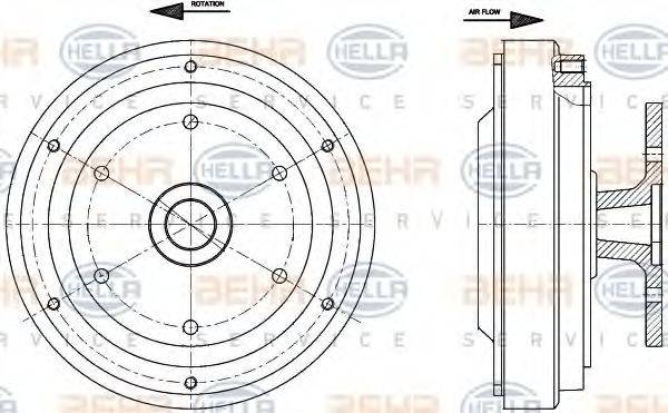 BEHR HELLA SERVICE 8MV376791261 Зчеплення, вентилятор радіатора