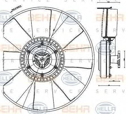 BEHR HELLA SERVICE 8MV376791281 Вентилятор, охолодження двигуна