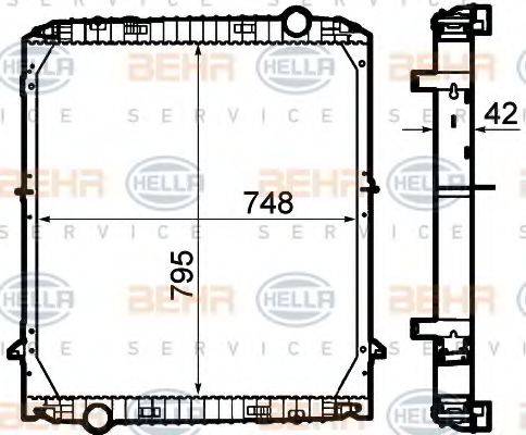 BEHR HELLA SERVICE 8MK376792111 Радіатор, охолодження двигуна