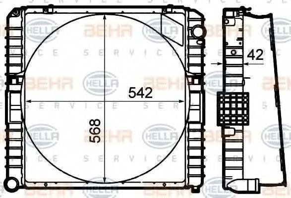 BEHR HELLA SERVICE 8MK376792181 Радіатор, охолодження двигуна