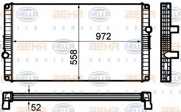 BEHR HELLA SERVICE 8MK376792231 Радіатор, охолодження двигуна