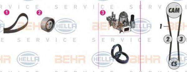 BEHR HELLA SERVICE 8MP376800821 Водяний насос + комплект зубчастого ременя