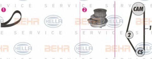 BEHR HELLA SERVICE 8MP376801851 Водяний насос + комплект зубчастого ременя