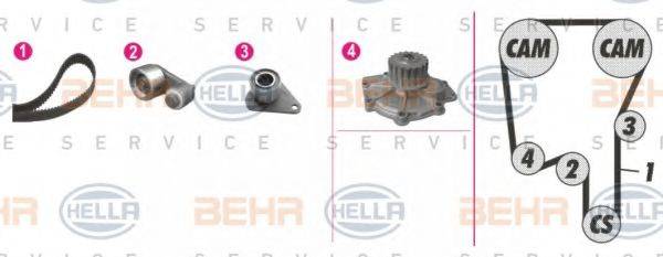 BEHR HELLA SERVICE 8MP376808851 Водяний насос + комплект зубчастого ременя