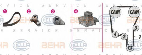 BEHR HELLA SERVICE 8MP376808861 Водяний насос + комплект зубчастого ременя