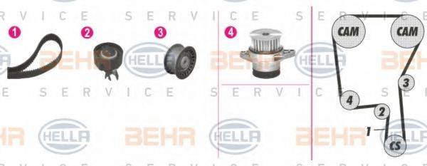 BEHR HELLA SERVICE 8MP376813891 Водяний насос + комплект зубчастого ременя