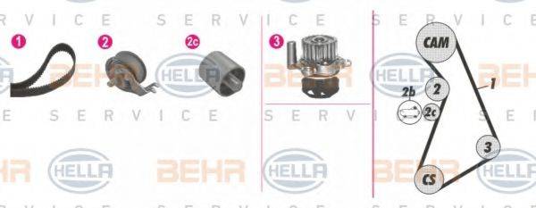 BEHR HELLA SERVICE 8MP376814861 Водяний насос + комплект зубчастого ременя