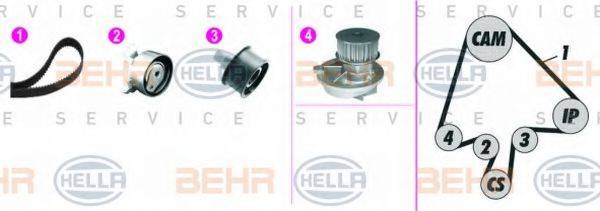 BEHR HELLA SERVICE 8MP376815851 Водяний насос + комплект зубчастого ременя