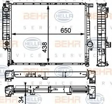 BEHR HELLA SERVICE 8MK376910271 Радіатор, охолодження двигуна