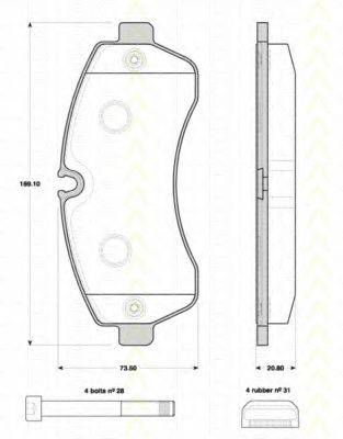 TRISCAN 811010560 Комплект гальмівних колодок, дискове гальмо