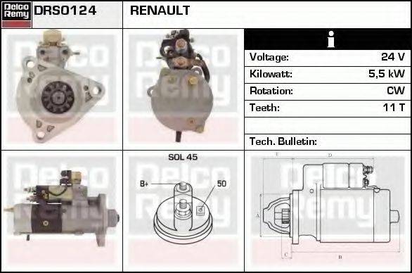 DELCO REMY DRS0124 Стартер