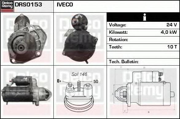 DELCO REMY DRS0153 Стартер