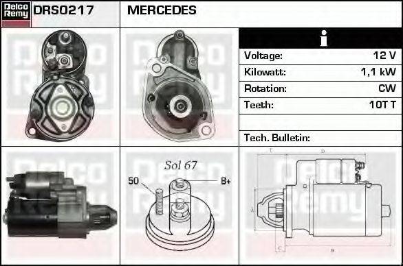 DELCO REMY DRS0217 Стартер