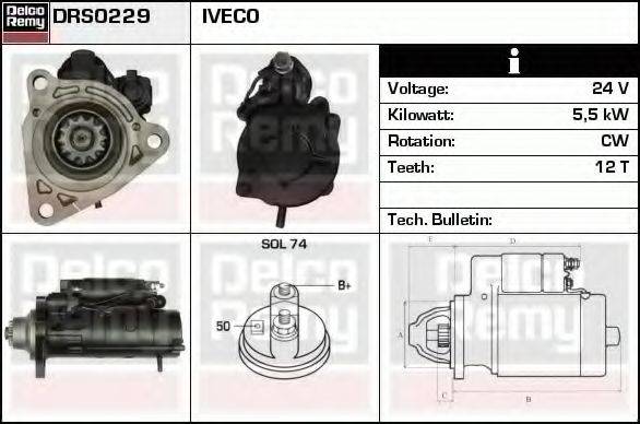 DELCO REMY DRS0229 Стартер