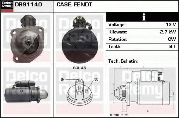 DELCO REMY DRS1140 Стартер