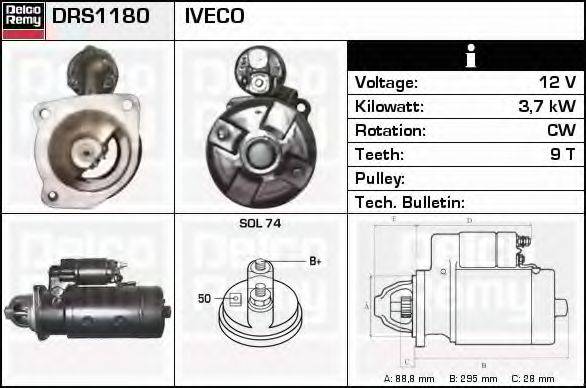 DELCO REMY DRS1180 Стартер