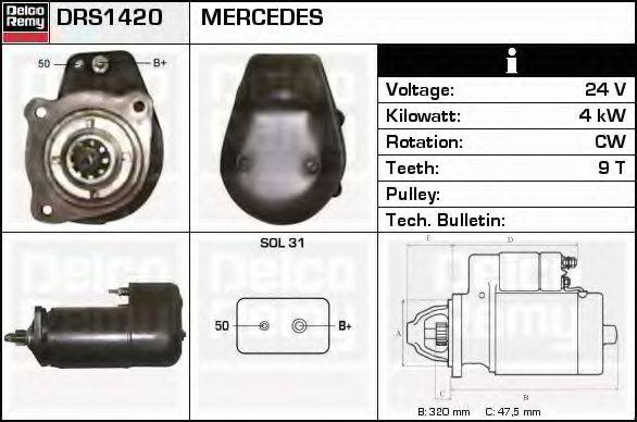 DELCO REMY DRS1420 Стартер