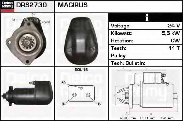 DELCO REMY DRS2730 Стартер