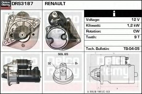 DELCO REMY DRS3187 Стартер