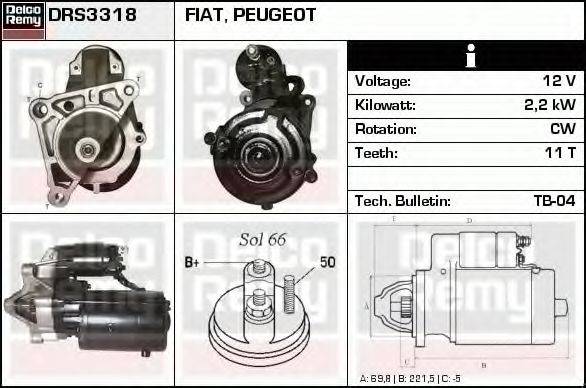 DELCO REMY DRS3318 Стартер