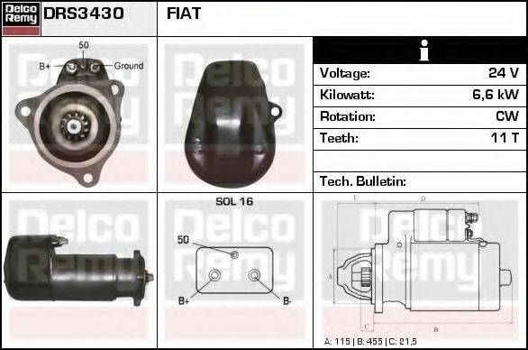 DELCO REMY DRS3430 Стартер