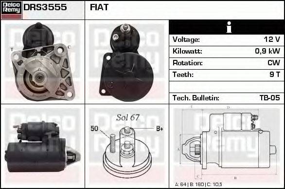 DELCO REMY DRS3555 Стартер