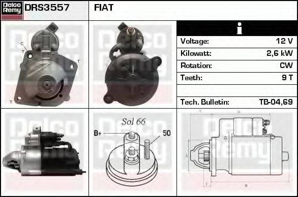 DELCO REMY DRS3557 Стартер