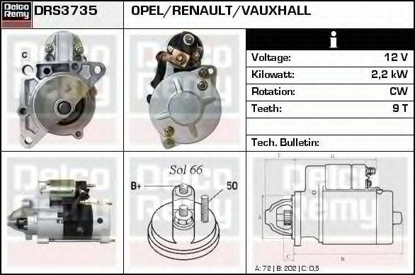 DELCO REMY DRS3735 Стартер