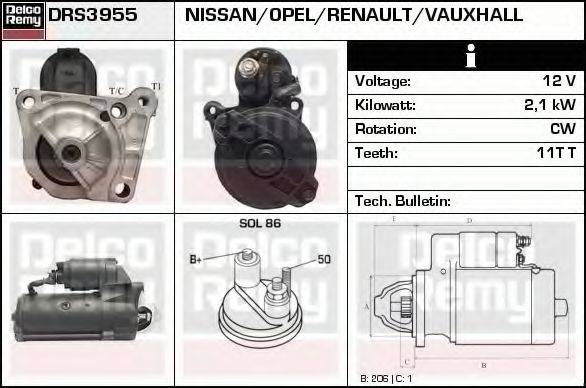 DELCO REMY DRS3955 Стартер