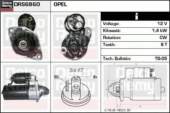 DELCO REMY DRS6860 Стартер