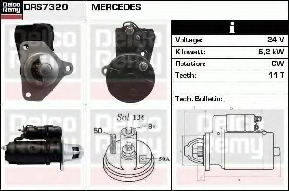 DELCO REMY DRS7320 Стартер