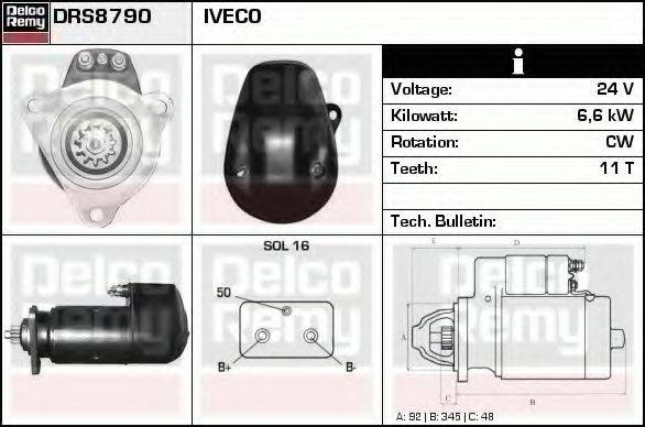 DELCO REMY DRS8790 Стартер