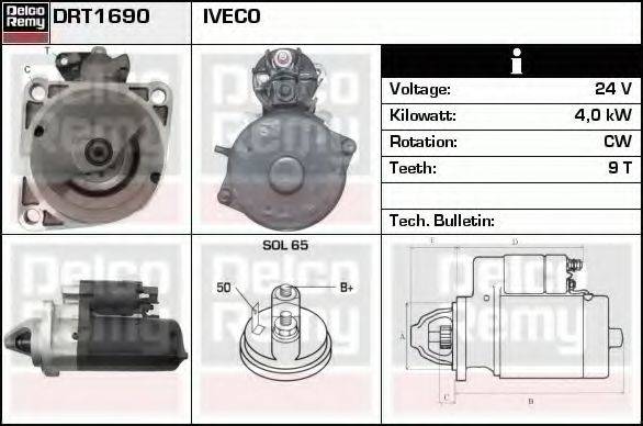 DELCO REMY DRT1690 Стартер