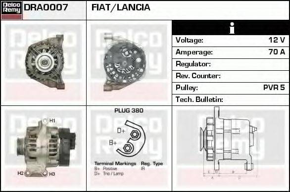 DELCO REMY DRA0007 Генератор
