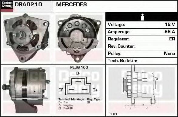 DELCO REMY DRA0210 Генератор