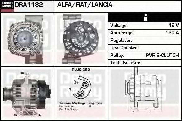 DELCO REMY DRA1182 Генератор