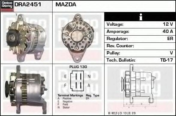 DELCO REMY DRA2451 Генератор