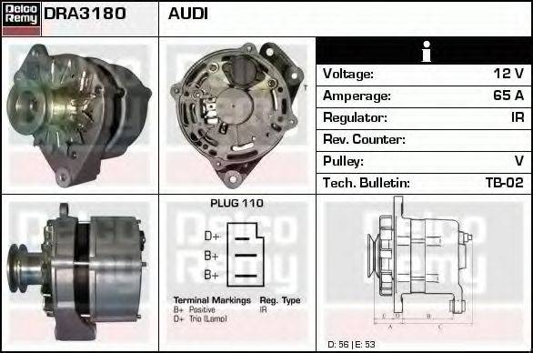 DELCO REMY DRA3180 Генератор