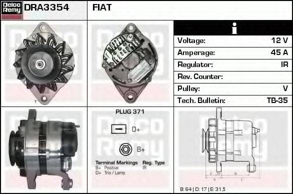 DELCO REMY DRA3354 Генератор