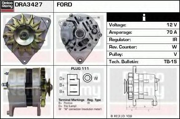 DELCO REMY DRA3427 Генератор