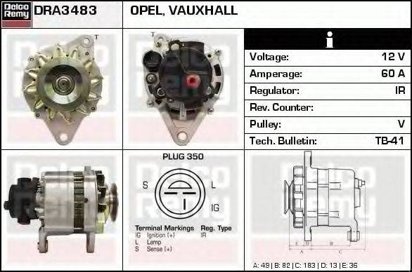 DELCO REMY DRA3483 Генератор