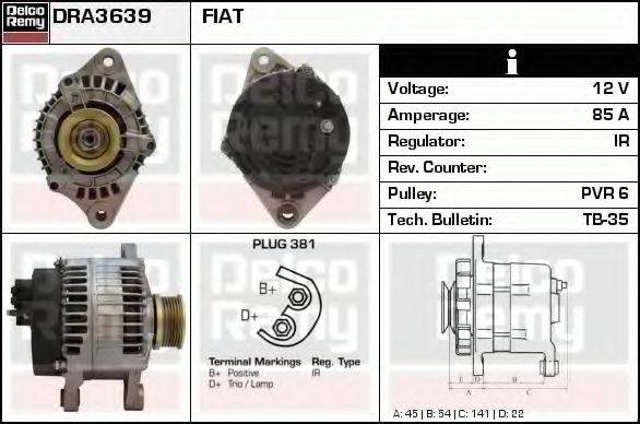 DELCO REMY DRA3639 Генератор