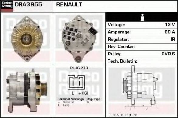 DELCO REMY DRA3955 Генератор