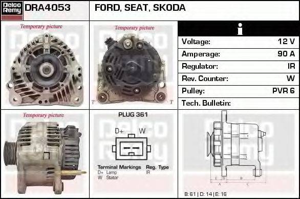 DELCO REMY DRA4053 Генератор