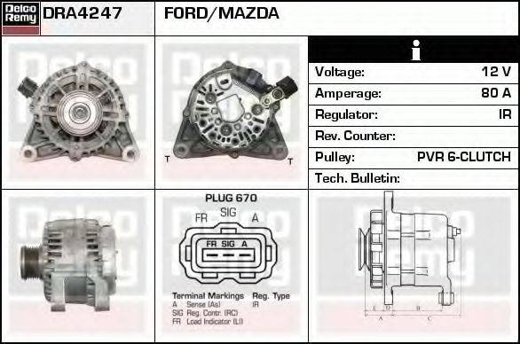 DELCO REMY DRA4247 Генератор