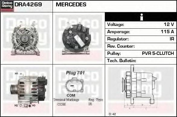 DELCO REMY DRA4269 Генератор