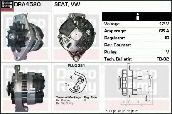 DELCO REMY DRA4520 Генератор